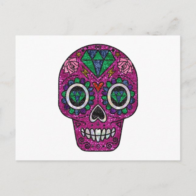 Rosa Glitzer Postkarte (Vorderseite)