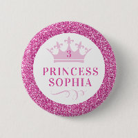 Rosa Glitzer Princess Personalisiert Geburtstag