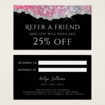 Rosa Glitzer-Referenzkarte