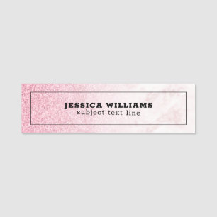 Rosa Glitzer Rose-Gold Marmor ombre Namensschild