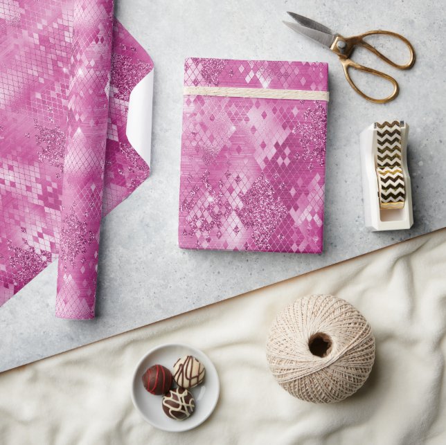 Rosa Glitzer Schlange Haut Geschenkpapier (Kunsthandwerk)