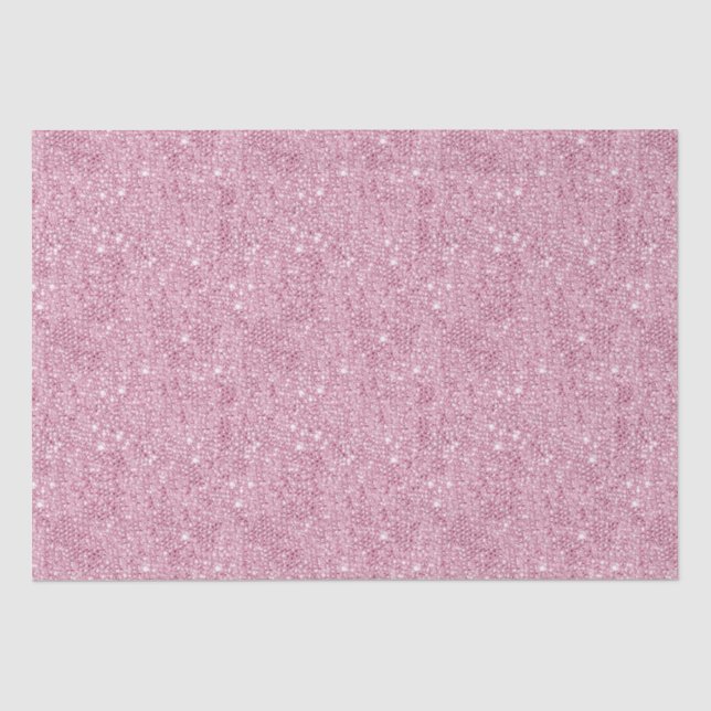 Rosa Glitzer Sequin Dekoration Weihnachten Seidenpapier (Vorderseite)