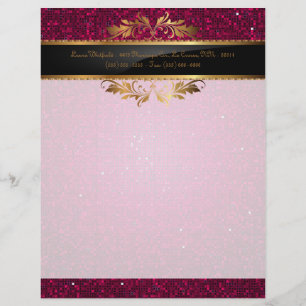 Rosa Glitzer Sequin Disco Letterhead Stockwerk Briefkopf