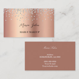 Rosa Glitzer Silber Aquarell Visitenkarte