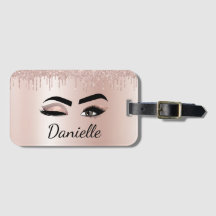 Rosa Glitzer Sparkeil Eyelashes Monogramm Name