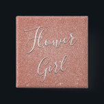 Rosa Glitzer & Sparkle Flower Girl Button<br><div class="desc">Flower Girl Wedding Party Imitate Sparkle und Glitzer Rose Gold Blush Pink Tasten sind perfekt für eine Rose Gold oder Blush Pink Hochzeit oder Brautparty.</div>