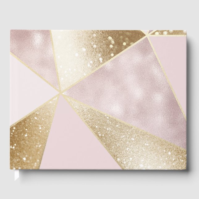 Rosa Glitzer Sparkle Glam Trendy Gästebuch (Vorderseite)