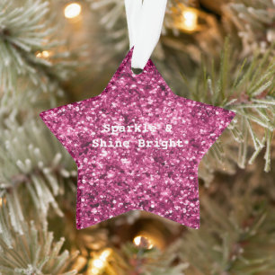Rosa Glitzer Sparkle Ornament