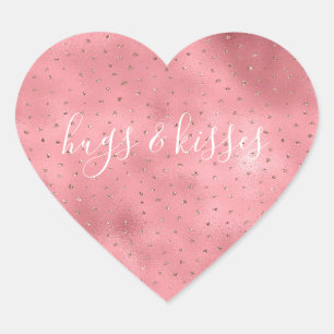 Rosa Glitzer Sprinkles Herz-Aufkleber
