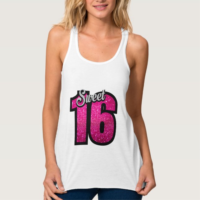 Rosa Glitzer Tank Top (Vorderseite)