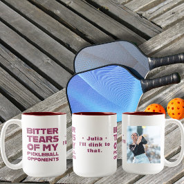 Rosa Glitzer Tränen meiner Gegner im Pickleball Zweifarbige Tasse