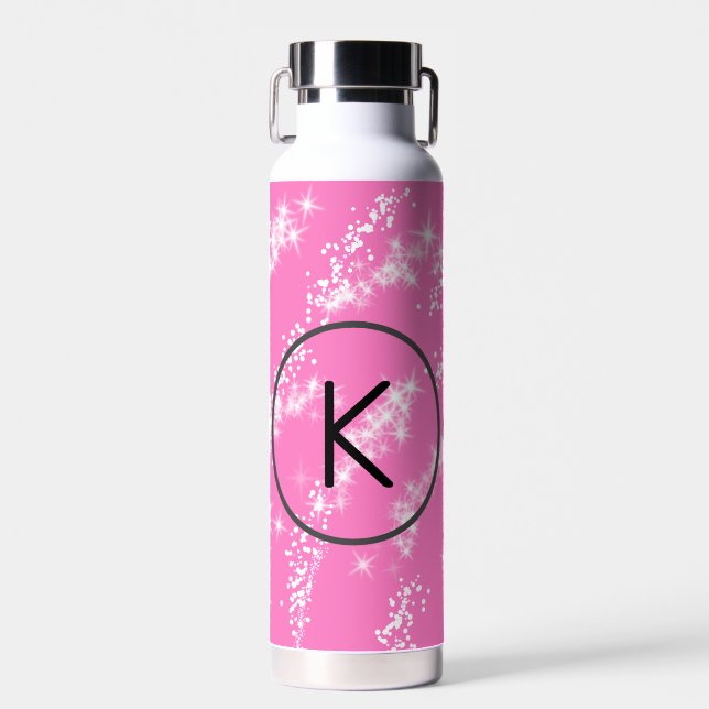 Rosa Glitzer Trinkflasche (Vorne)