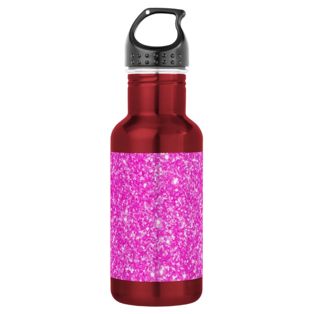 Rosa Glitzer Trinkflasche (Vorderseite)