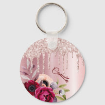 Rosa Glitzer Tropfen Rose Gold Metallische Blume N