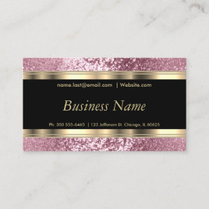 Rosa Glitzer und elegantes Gold Visitenkarte
