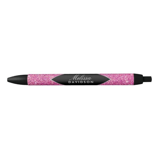 Rosa Glitzer und Glamour Kugelschreiber (Vorderseite)