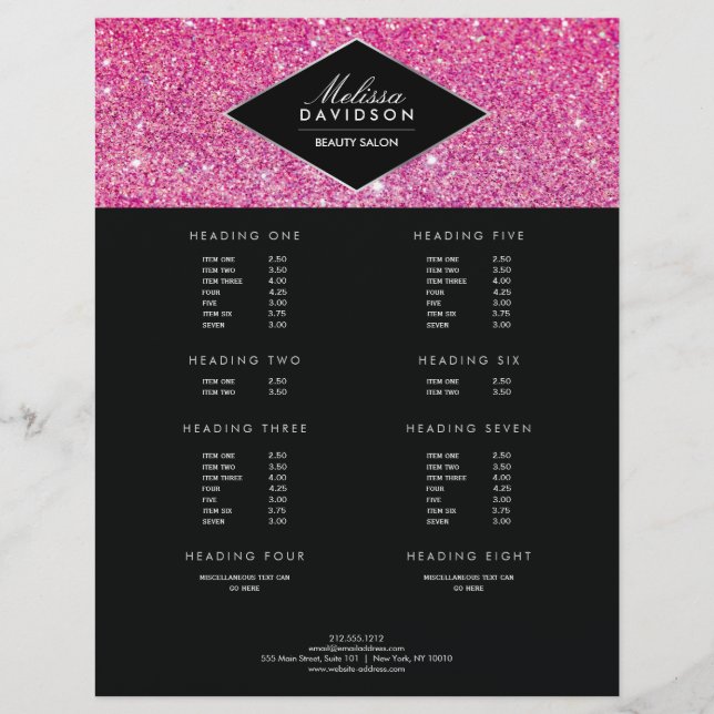 Rosa Glitzer und Glamour Schönheit Grosser Flyer (Vorne)