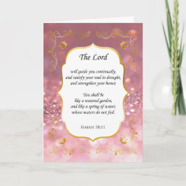 Rosa Glitzer und Gold Bible Verse Sympathie Karte