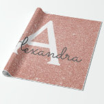 Rosa-Glitzer und Sparklogramm Geschenkpapier<br><div class="desc">Rosa Rose Gold Imitate Glitzer und sparkle Elegant Geschenkpapier. Dieses Geschenkpapier kann so angepasst werden,  dass es Ihren Anfangs- und Vornamen für ein Geschenkpaket für eine Girl's Baby Duwer,  Brautparty,  Junggeselinnen-Abschied oder Girl's Birthday Party enthält.</div>