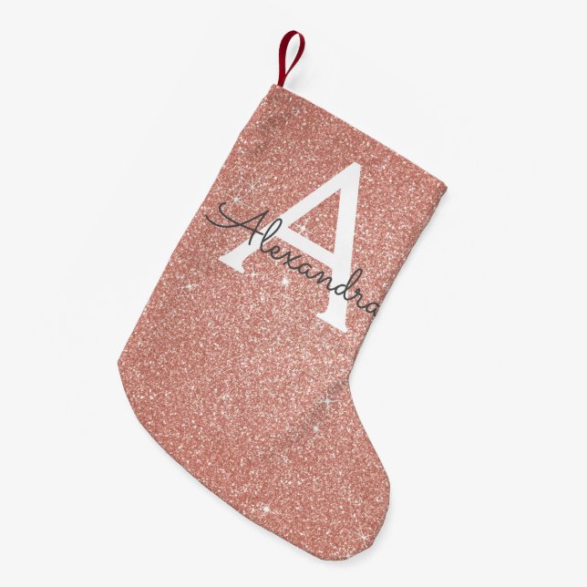 Rosa-Glitzer und Sparklogramm Kleiner Weihnachtsstrumpf (Vorderansicht (hängend))