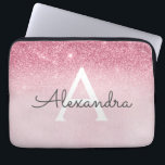 Rosa-Glitzer und Sparklogramm Laptopschutzhülle<br><div class="desc">Rosa Rose Gold Imitate Glitzer und sparkle Moderne und elegante Monogram Case. Dieser Fall kann so angepasst werden,  dass er Ihren Anfangs- und Vornamen enthält.</div>