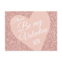 Rosa Glitzer Valentine Mine XOX