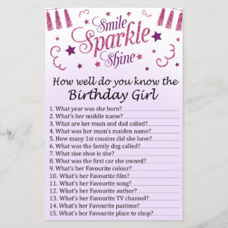 Rosa Glitzer Wie gut kennen Sie die Geburtstagsmar