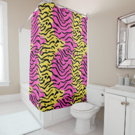 Rosa Glitzer Zebra Muster Duschvorhang
