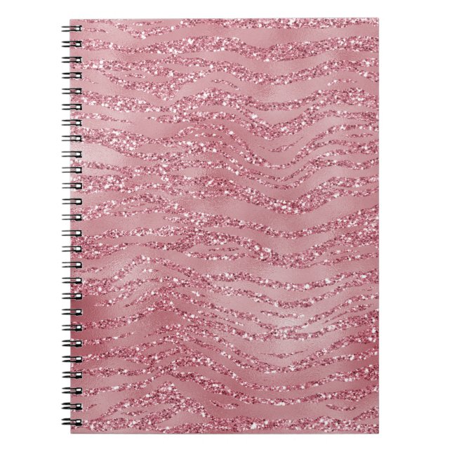 Rosa Glitzer Zebra Notizblock (Vorderseite)