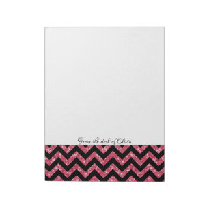 Rosa Glitzer Zickzack Notepad Notizblock