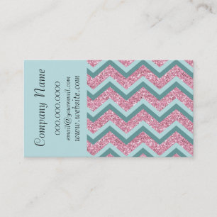 Rosa Glitzer Zickzack ZigZag Muster Visitenkarte