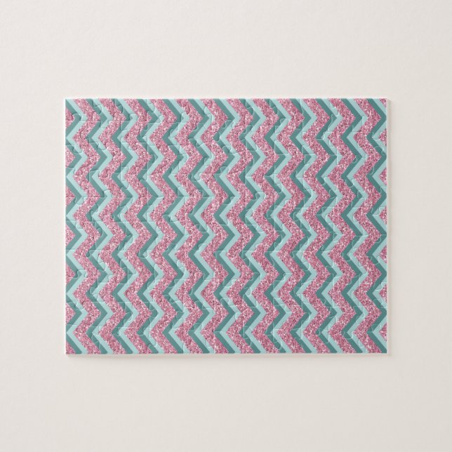Rosa Glitzer ZigZag Muster (Horizontal)