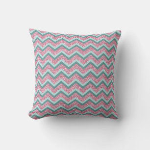 Rosa Glitzer ZigZag Muster Kissen
