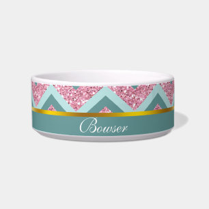 Rosa Glitzer ZigZag Muster Napf
