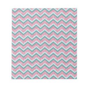 Rosa Glitzer ZigZag Muster Notizblock