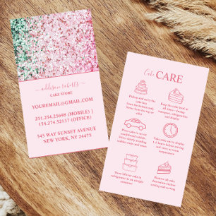Rosa Glitzernde Minimale Markenzeichen-Torte Pfleg Visitenkarte