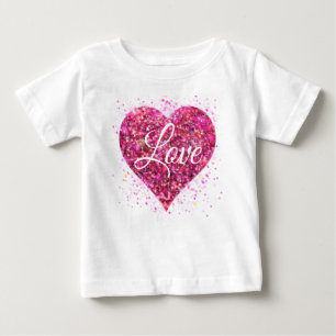 Rosa glitzernde Pailletten, Liebes-Graffiti-Valent Baby T-shirt