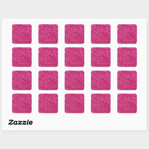 Rosa glitzernder Rahmen Quadratischer Aufkleber