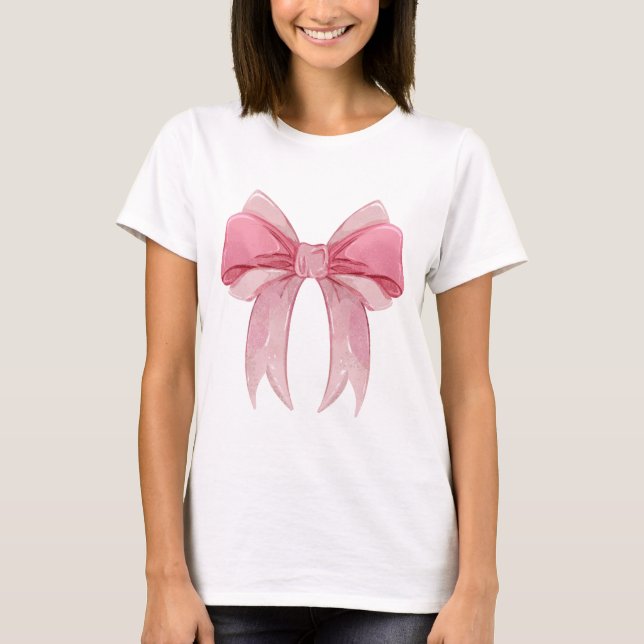 Rosa Glossgrün, Bow Coquette T - Shirt (Vorderseite)