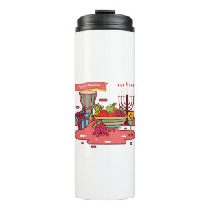 Rosa glücklicher Kwanzaa Thermosbecher