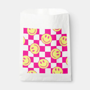 rosa glückliches Gesicht check groovy Geschenktütchen