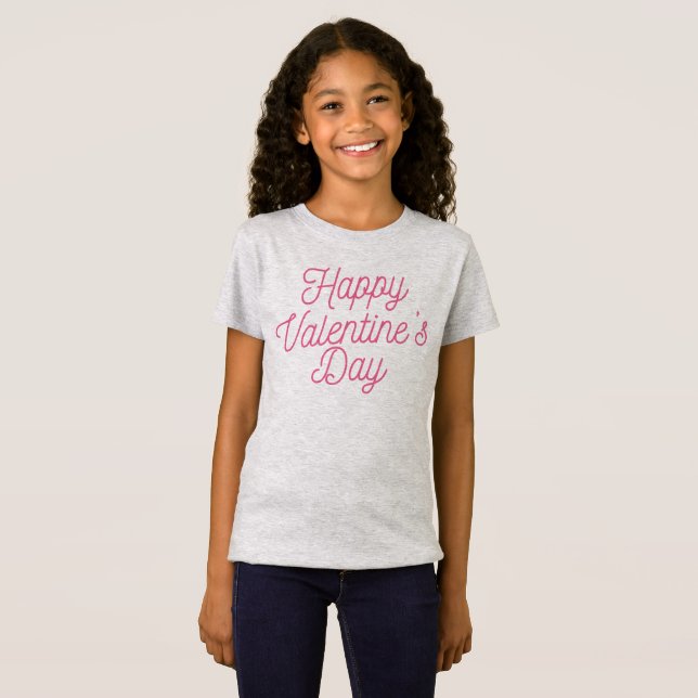 Rosa glückliches Shirt des Valentines des Tag| (Vorne ganz)