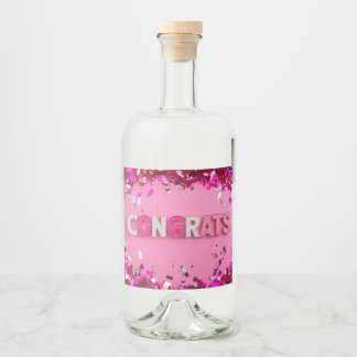 Rosa "Glückwunsch"-Lebensmittelkennzeichnung Alkoholflaschenetikett