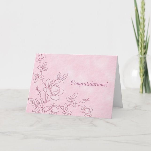 Rosa Glückwunschkarte Karte (Vorderseite)