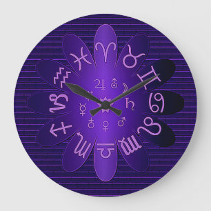 Rosa Glühen-Tierkreis-Astrologie-Symbol-Wanduhr Große Wanduhr