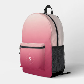 Rosa glühende Initialen Druckausschnitt Nähtasche Bedruckter Rucksack