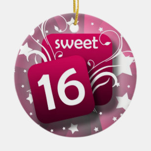 Rosa glühender Wirbel und Stern-Bonbon 16 Keramikornament
