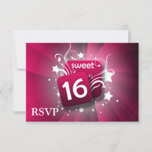 Rosa glühender Wirbel und Stern-Bonbon 16 RSVP Karte