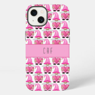 Rosa Gnome Herzen Monogram Wald Süß iPhone Hülle