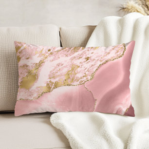 Rosa Gold Achat Marmor Dekokissen